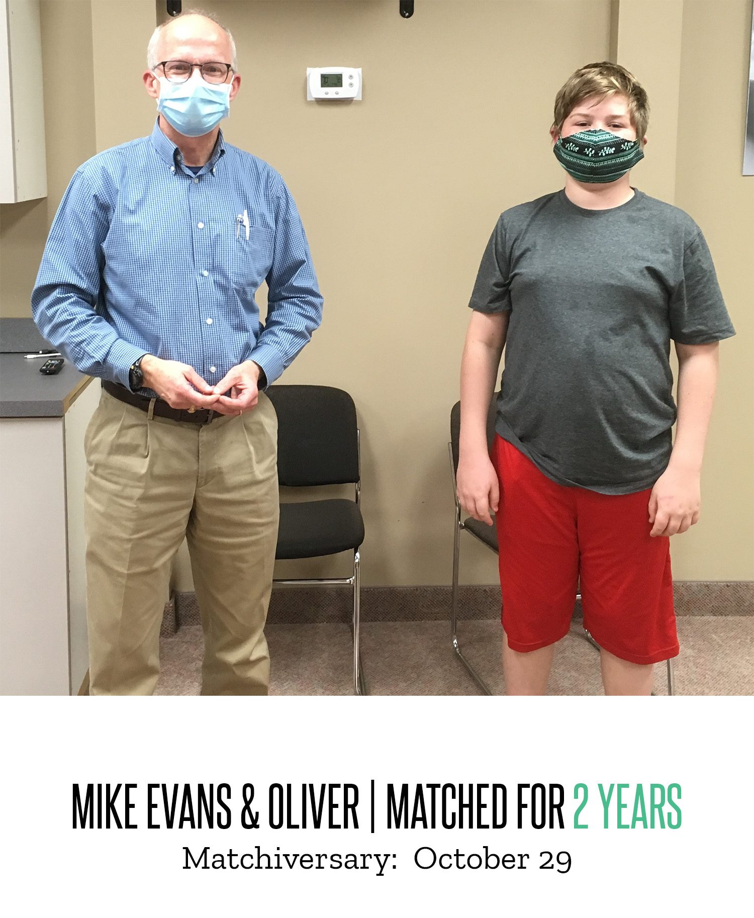 Mike Evans and Oliver 2 Year Matchaversary